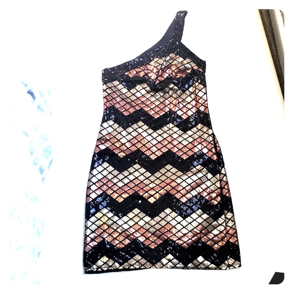 Sequins One Shoulder Dress